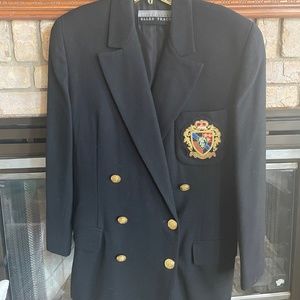 black, double breasted blazer